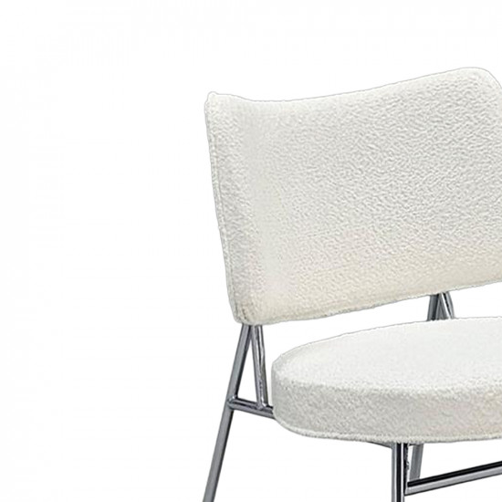 كرسي مفرد مودرن قماش بوكليه بأرجل معدنية