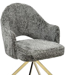 كرسي مفرد موردن قماشي رمادي