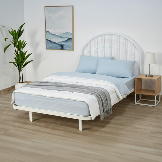 هيكل سرير معدني أبيض 120×200 سم