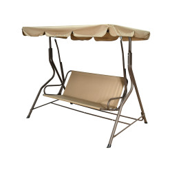 كنبة أرجوحة استرخاء قماش مع مظلة بيج