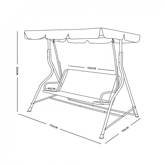 كنبة أرجوحة استرخاء قماش مع مظلة بيج