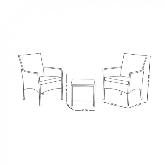 جلسة خارجية 2 مقعد وطاولة بسطح زجاجي جلسة خارجية 2 مقعد وطاولة بسطح زجاجي