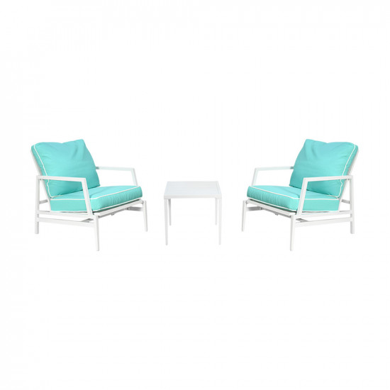 جلسة خارجية 2 مقعد معدني أبيض