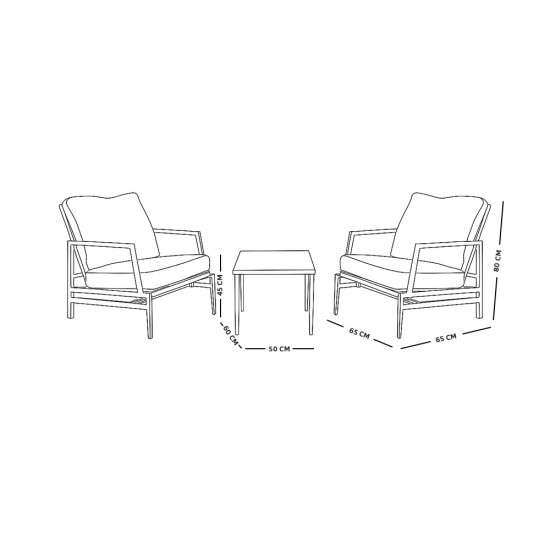 جلسة خارجية 2 مقعد معدني أبيض