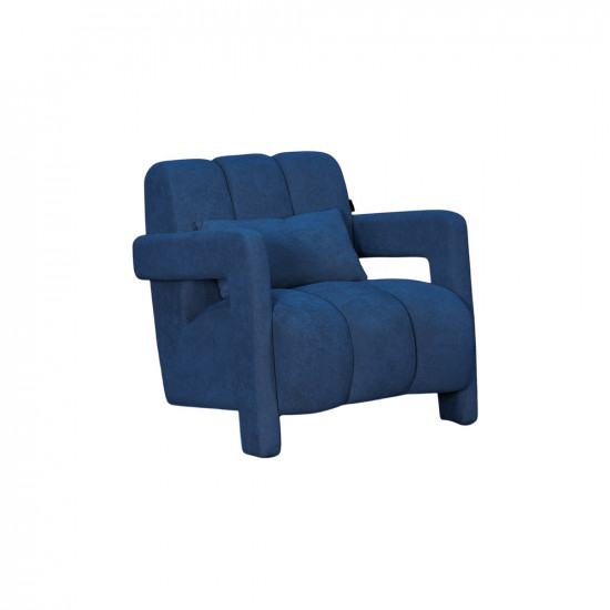 كرسي مفرد فخم مودرن مخمل أزرق