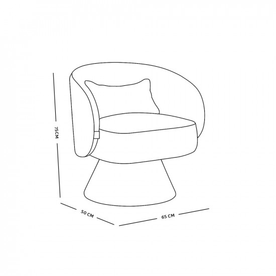 كرسي مفرد دوار فاخر قماشي رمادي