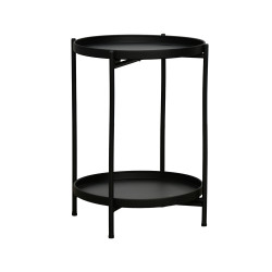 طاولة خدمة مفرد 2 دور معدني أسود