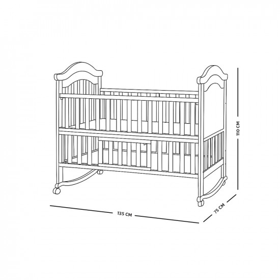سرير أطفال خشبي بناموسية مع دور تخزين أبيض سرير أطفال خشبي بناموسية مع دور تخزين أبيض