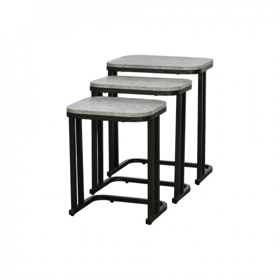 طقم طاولات خدمة 3 قطع خشبي رمادي طقم طاولات خدمة 3 قطع خشبي رمادي