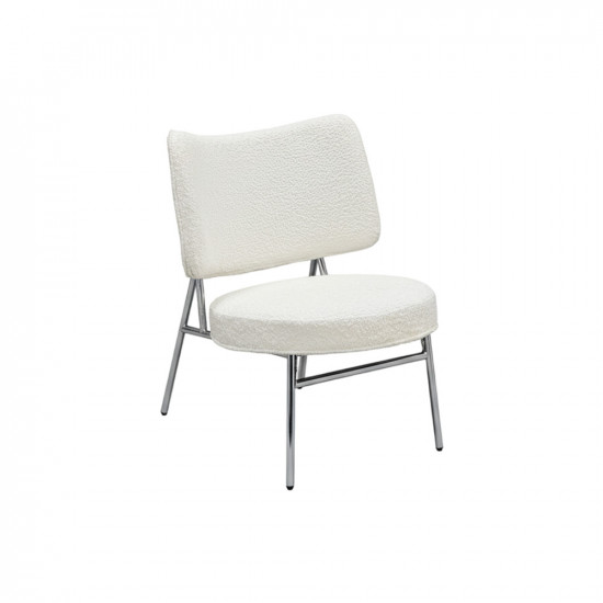 كرسي مفرد مودرن قماش بوكليه بأرجل معدنية