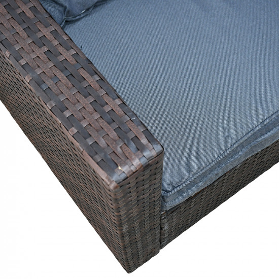 جلسة خارجية 6 مقاعد بطاولات مع تخزين رمادي جلسة خارجية 6 مقاعد بطاولات مع تخزين رمادي