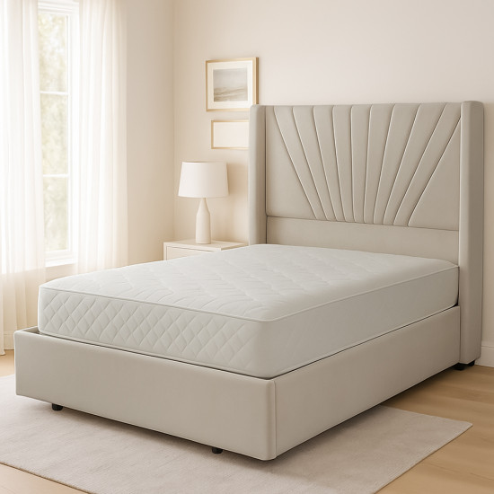 سرير خشبي بتنجيد مخملي عصري 120×200سم