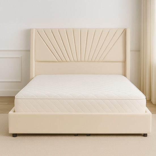 سرير خشبي بتنجيد مخملي عصري 180×200سم