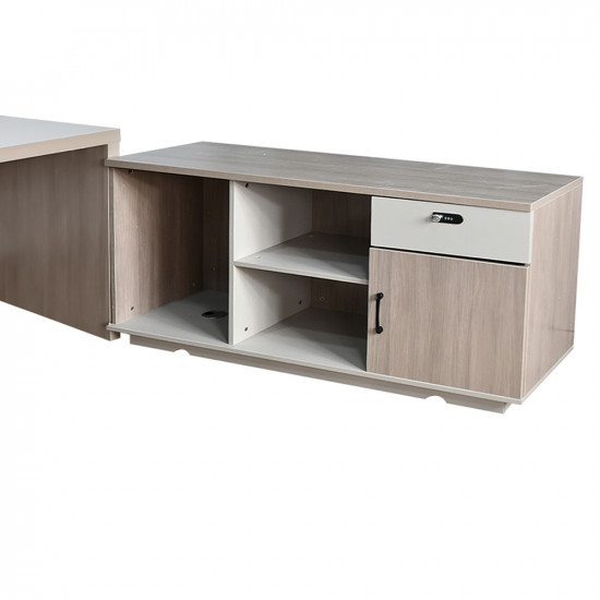 مكتب خشبي تنفيذي مع مساحة تخزين رمادي مكتب خشبي تنفيذي مع مساحة تخزين رمادي