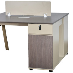 مكتب عمل مزدوج خشبي مع وحدات تخزين مكتب عمل مزدوج خشبي مع وحدات تخزين