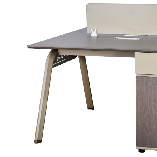 مكتب عمل مزدوج خشبي مع وحدات تخزين مكتب عمل مزدوج خشبي مع وحدات تخزين