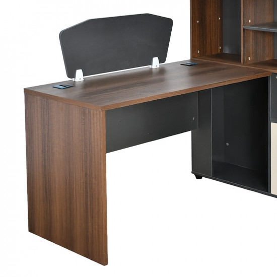 مكتب تنفيذي خشبي مع وحدات تخزين وأرفف مكتب تنفيذي خشبي مع وحدات تخزين وأرفف