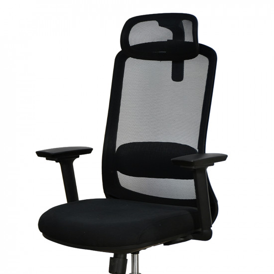 كرسي مكتب دوار قابل للتعديل أسود