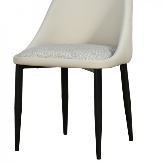 كرسي مفرد مودرن جلد مع أرجل معدنية رمادي