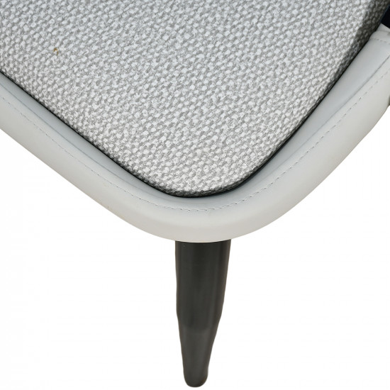 كرسي مفرد مودرن جلد مع أرجل معدنية رمادي