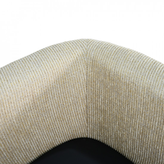 كرسي مفرد موردن جلد بظهر قماش مع طاولة مدمجة