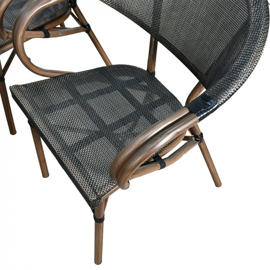 جلسة خارجية 4 مقاعد و طاولة بسطح زجاجي