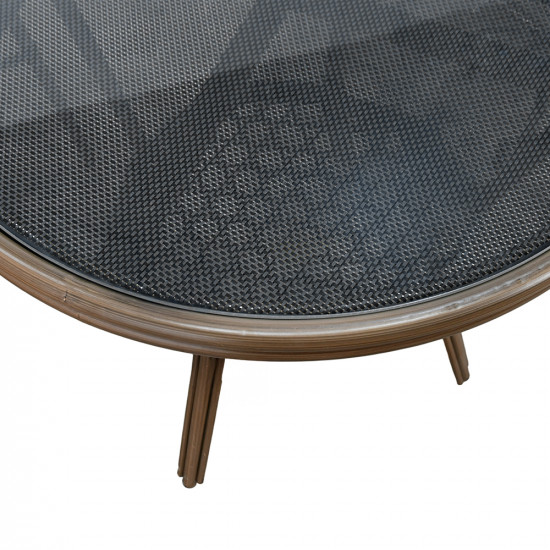 جلسة خارجية 4 مقاعد و طاولة بسطح زجاجي