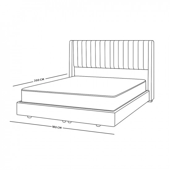 سرير خشبي بتنجيد مخملي عصري 180×200سم