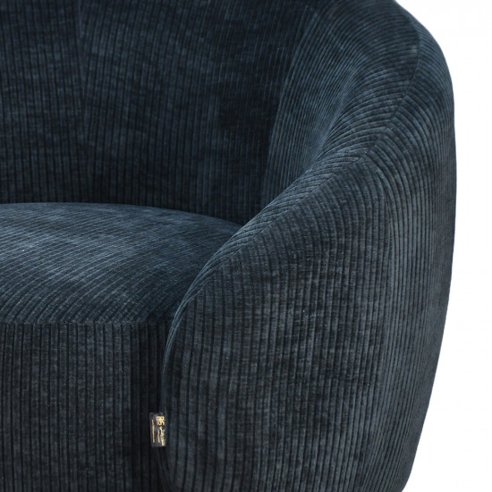 كرسي استرخاء دوار قماشي فاخر أسود