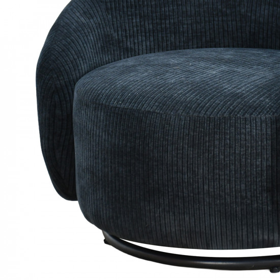 كرسي استرخاء دوار قماشي فاخر أسود