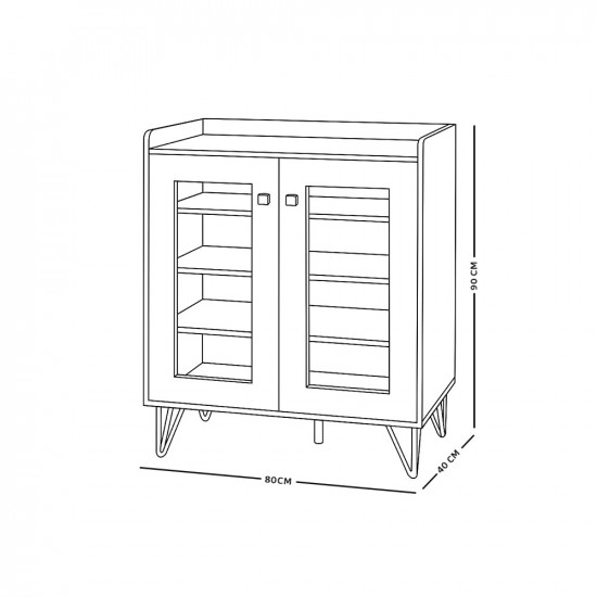 دولاب بوفية صالة خشبي بني 80 سم دولاب بوفية صالة خشبي بني 80 سم