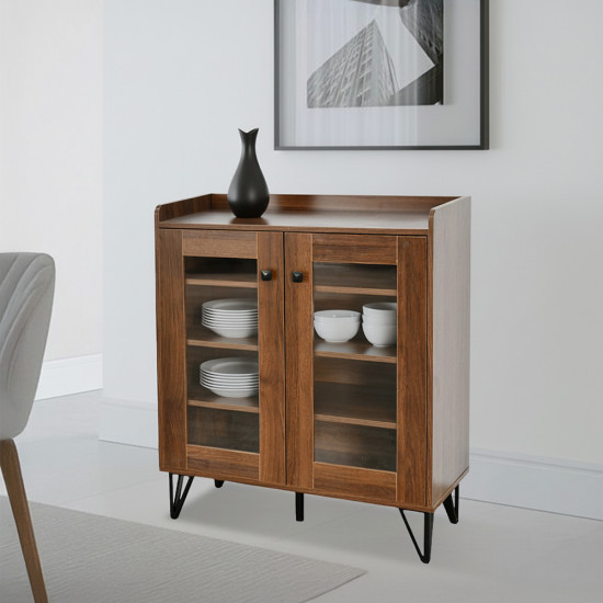 دولاب بوفية صالة خشبي بني 80 سم دولاب بوفية صالة خشبي بني 80 سم