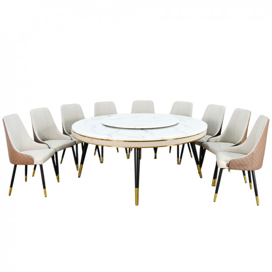 طاولة طعام رخام مع أرجل معدنية 10كرسي طاولة طعام رخام مع أرجل معدنية 10كرسي