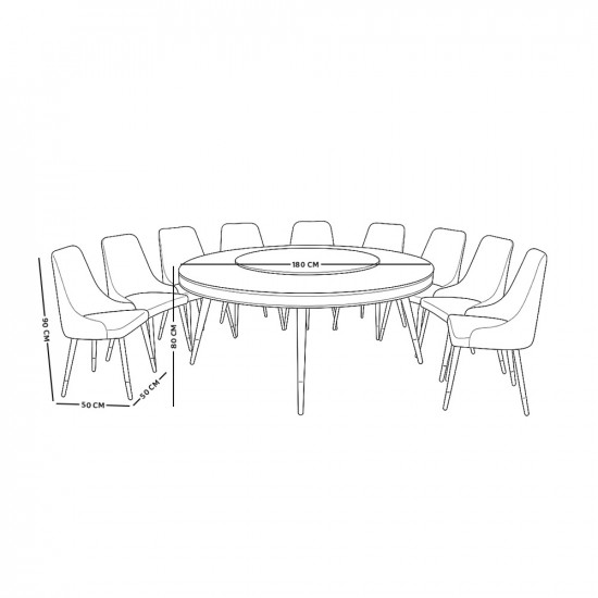 طاولة طعام رخام مع أرجل معدنية 10كرسي طاولة طعام رخام مع أرجل معدنية 10كرسي