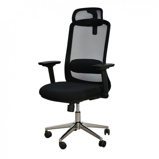 كرسي مكتب دوار قابل للتعديل أسود