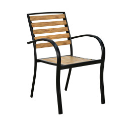 كرسي مفرد خارجي بلاستيك مع هيكل معدني