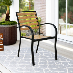 كرسي مفرد خارجي بلاستيك مع هيكل معدني