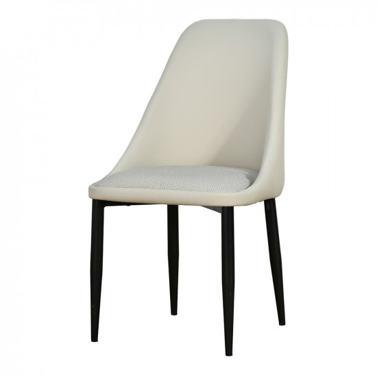 كرسي مفرد مودرن جلد مع أرجل معدنية رمادي