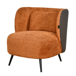 كرسي مفرد فخم مودرن قماش بظهر جلد برتقالي كرسي مفرد فخم مودرن قماش بظهر جلد برتقالي