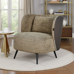 كرسي مفرد فخم مودرن قماش بظهر جلد كافيه كرسي مفرد فخم مودرن قماش بظهر جلد كافيه