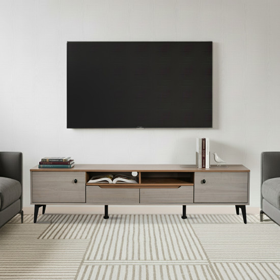 وحدة تلفاز مودرن خشبية 180 سم