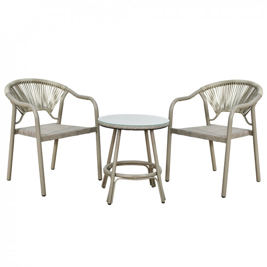 جلسة خارجية 2 مقعد و طاولة بسطح زجاجي جلسة خارجية 2 مقعد و طاولة بسطح زجاجي