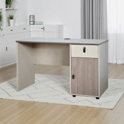 مكتب خشبي مودرن مع خزانة 120سم