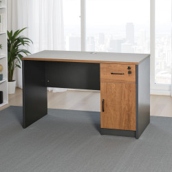 مكتب خشبي مودرن مع خزانة 120سم