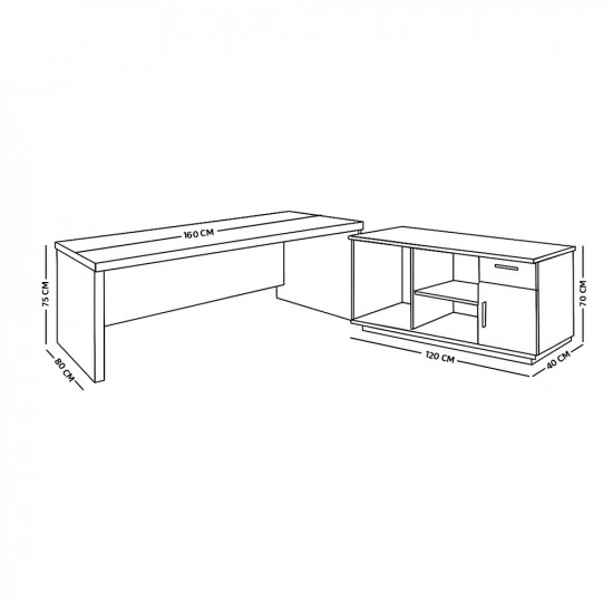 مكتب خشبي تنفيذي مع مساحة تخزين رمادي مكتب خشبي تنفيذي مع مساحة تخزين رمادي