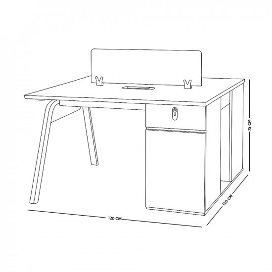 مكتب عمل مزدوج خشبي مع وحدات تخزين مكتب عمل مزدوج خشبي مع وحدات تخزين