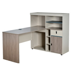 مكتب تنفيذي مودرن خشبي مع وحدات تخزين وأرفف مكتب تنفيذي مودرن خشبي مع وحدات تخزين وأرفف