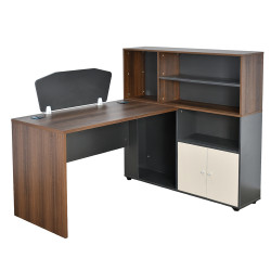 مكتب تنفيذي خشبي مع وحدات تخزين وأرفف مكتب تنفيذي خشبي مع وحدات تخزين وأرفف