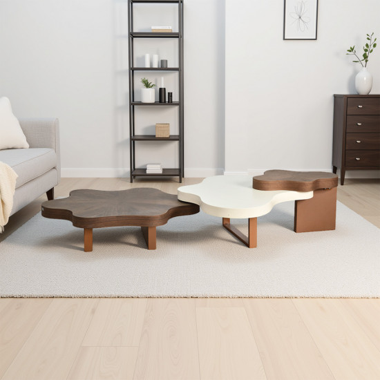 طقم طاولات خدمة مودرن 3 قطع مدمج