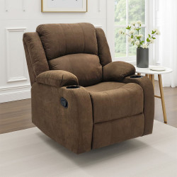 كرسي استرخاء فاخر ثابت قماش بني كرسي استرخاء فاخر ثابت قماش بني